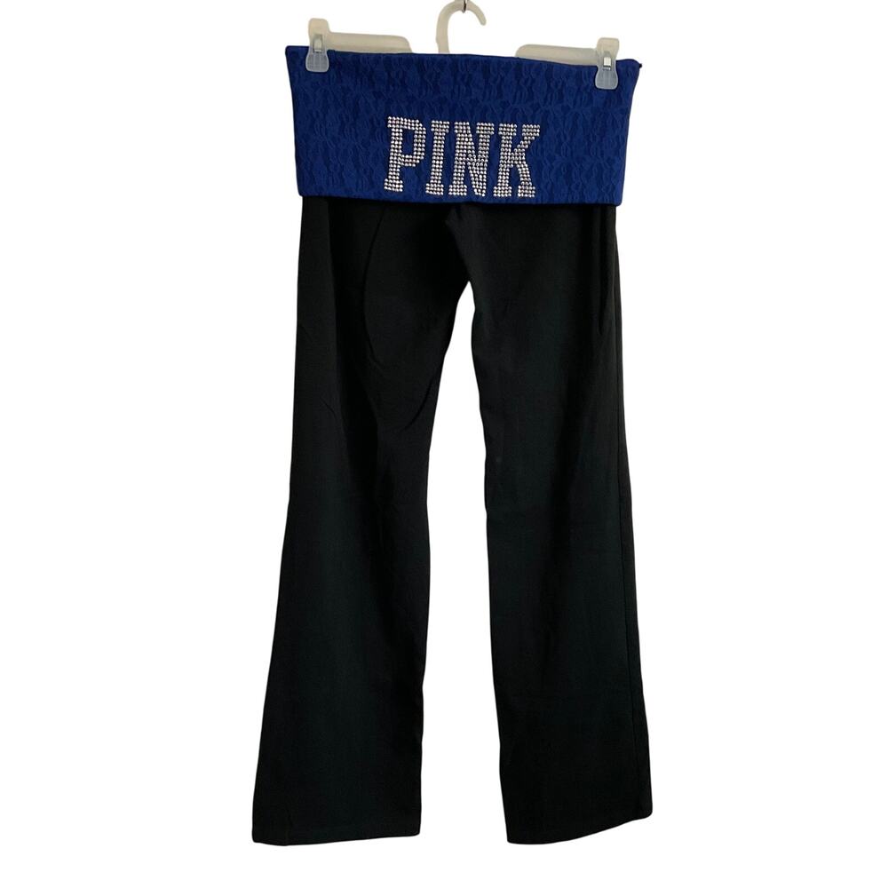 PINK Victoria's Secret Y2K Foldover Lace/Bling Waistband Yoga Flare Pants